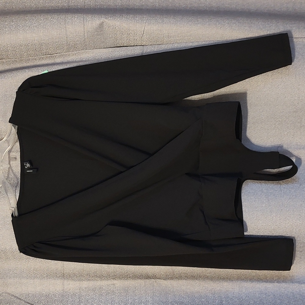 Vero Moda Black Surplice Style Bodysuit Sz Medium